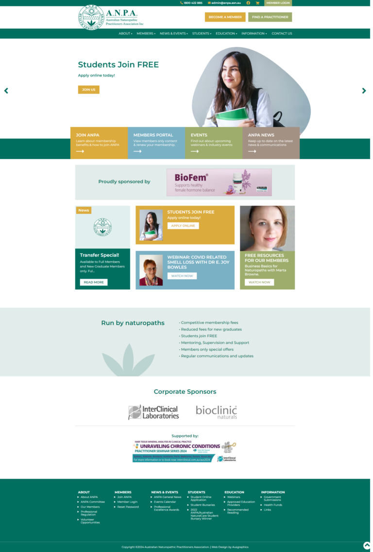 naturopaths web design