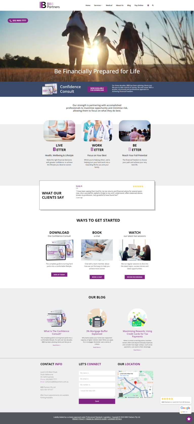 financial web design